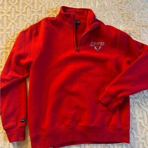 Vintage Jansport Men's Marist college Bold Red Zip-Up Sweater